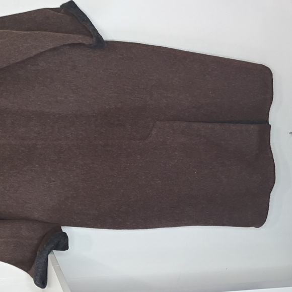 Vintage J. Jill Reversible Brown And Gray Charcoal Wool Trench Coat Medium - Picture 10 of 11